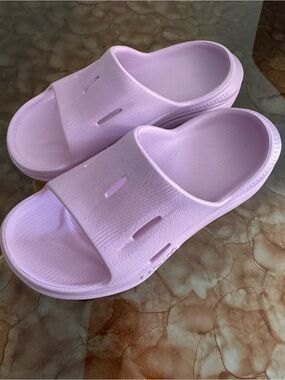 HOKA Pink Foam Slide Sandals New.